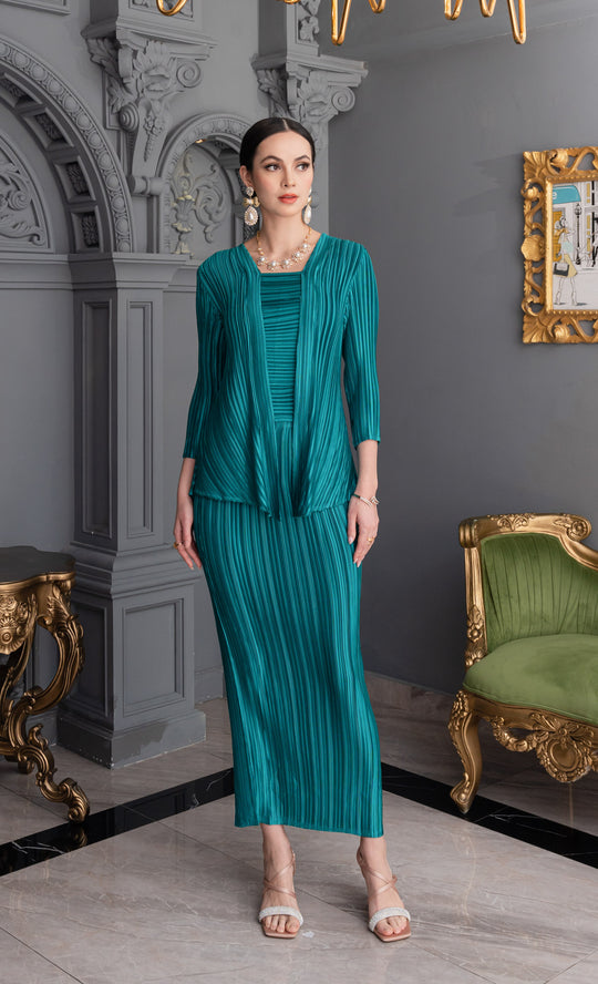 Miss Sleek Kebaya in Teal Green