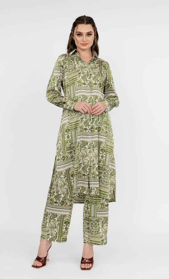 Florence Top in Garden Green