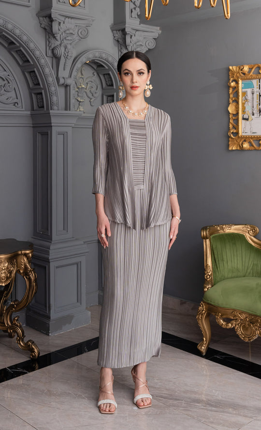 Miss Sleek Kebaya in Silver Cloud