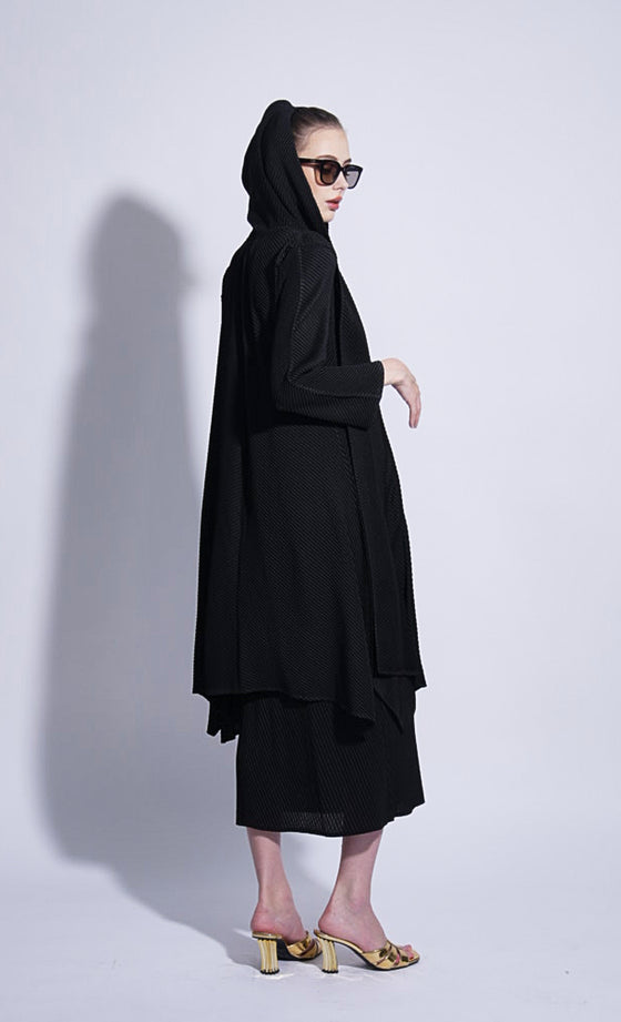 Miss Elevate Hooded Cardigan in Jet Black