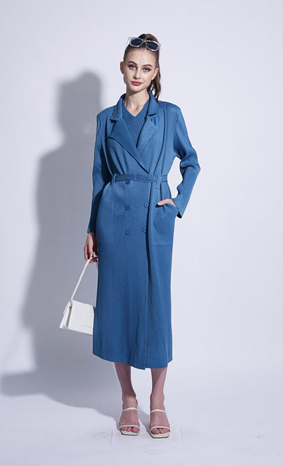 Miss Elevate Coat in Steel Blue