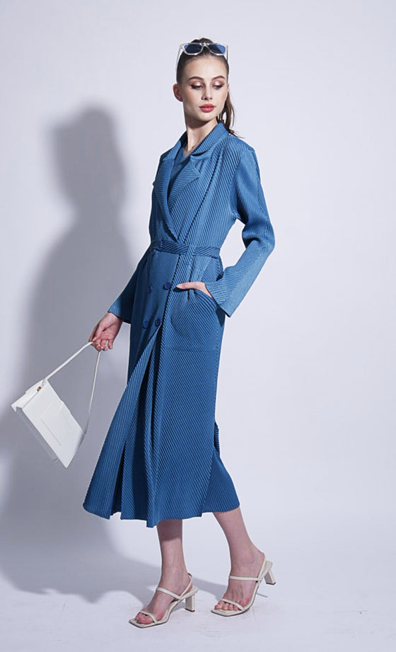 Miss Elevate Coat in Steel Blue