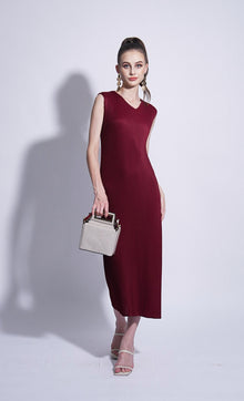  Miss Elevate Dress in Merlot Red