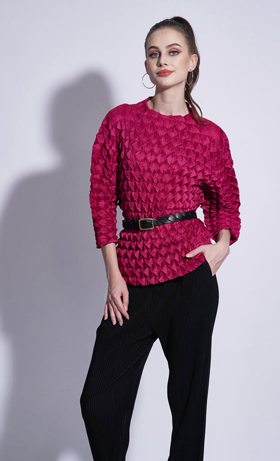 Miss Dynamic Top in Crimson Pink