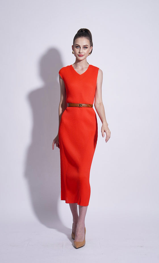 Miss Elevate Dress in Cherry Orange