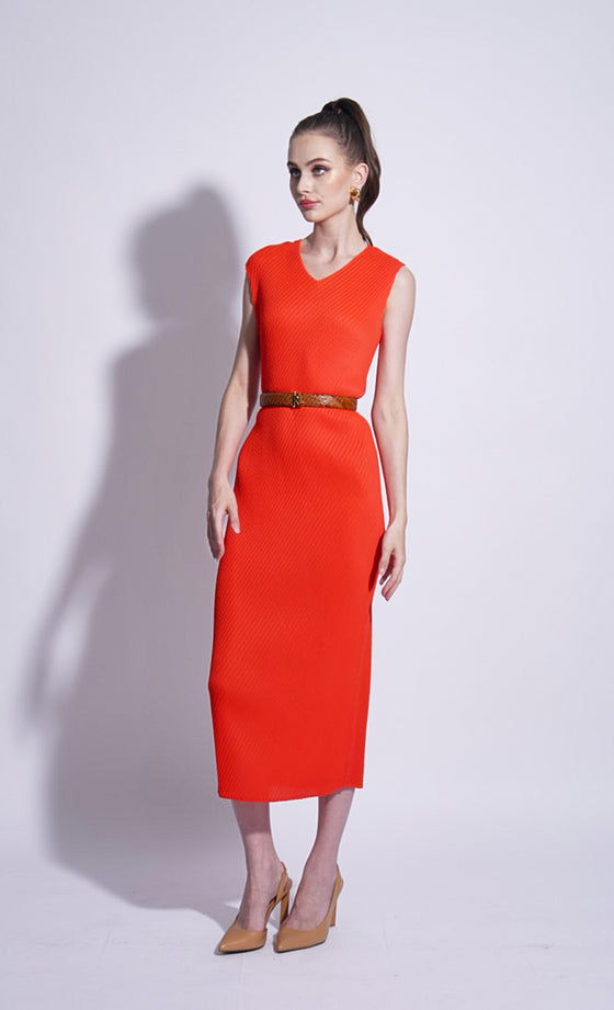 Miss Elevate Dress in Cherry Orange