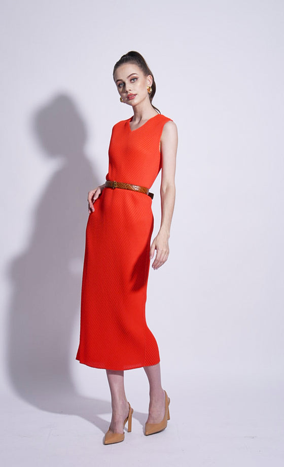 Miss Elevate Dress in Cherry Orange