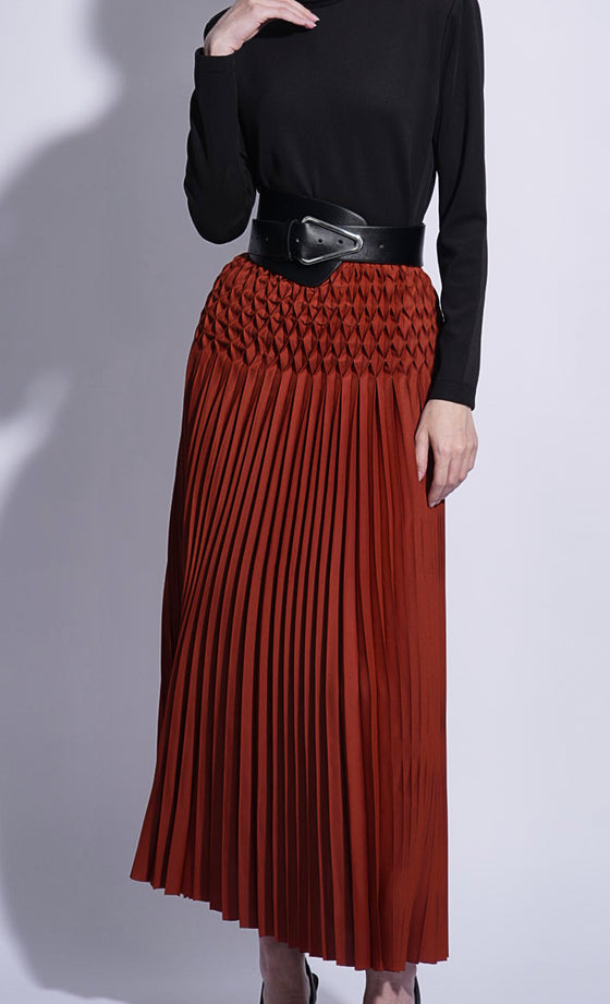 Miss Eminent Skirt in Rust Brown