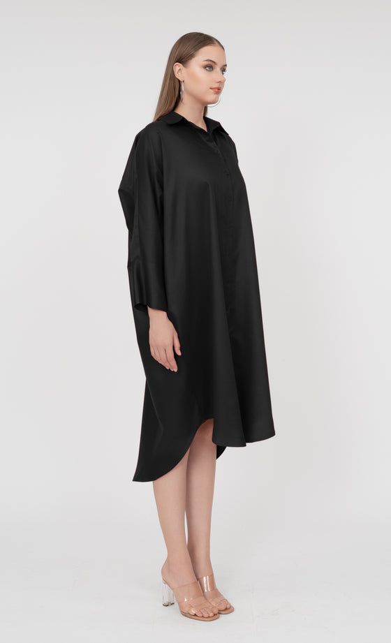 Ophelia Oversized Shirt in Black Onyx