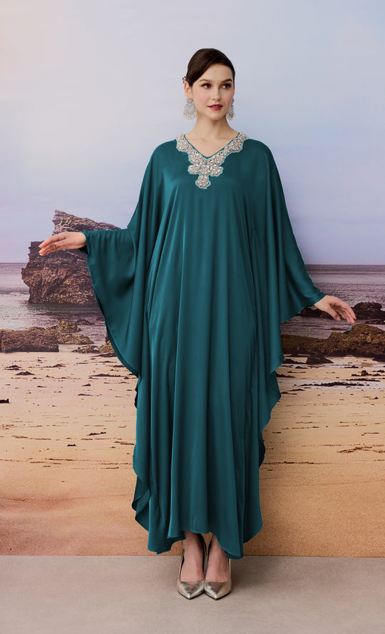 Breathe Caftan in Teal Blue