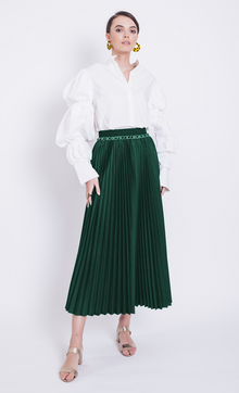  Nayla Pleated Skirt in Green