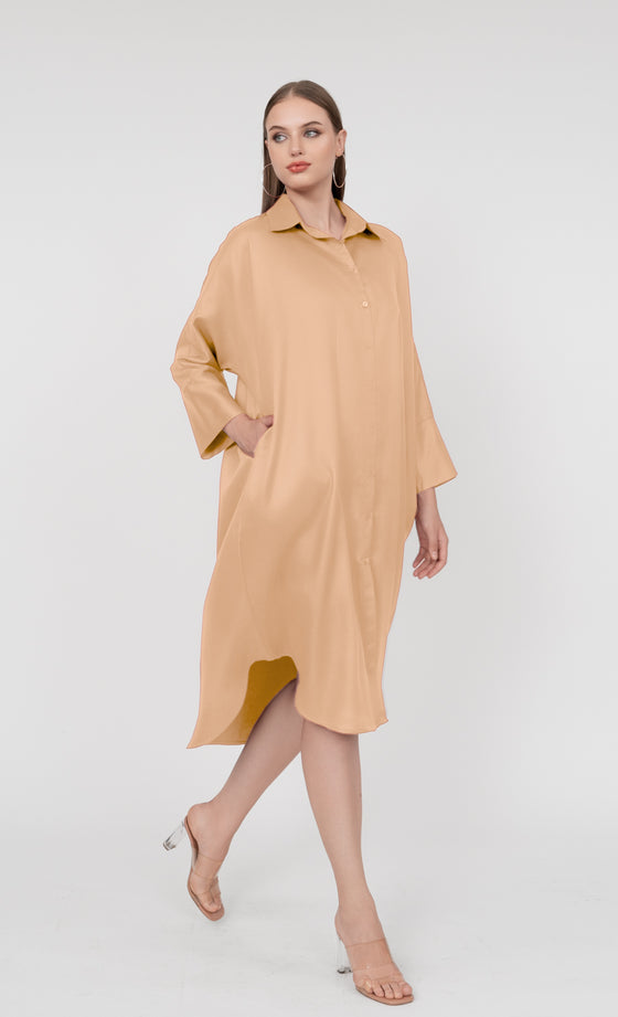 Alice Oversized Shirt in Warm Apricot