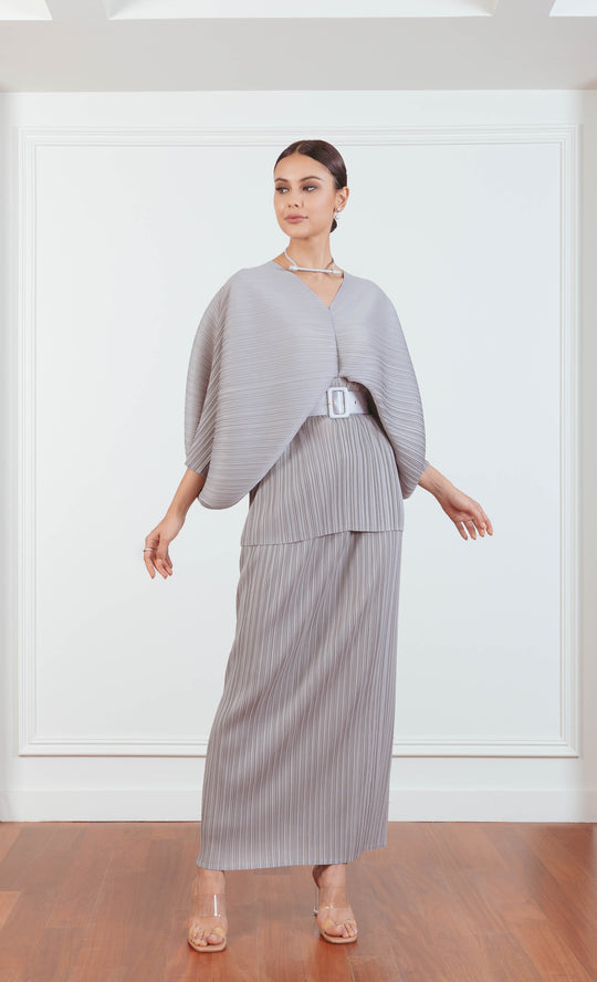 Miss Liberty Kurung in Grey