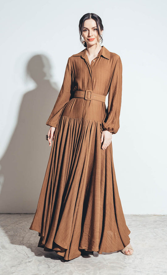 Alisha Shirtdress in Rust