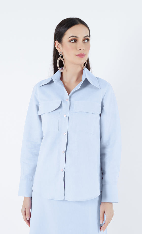 Casablanca Shirt in Cerulean Blue