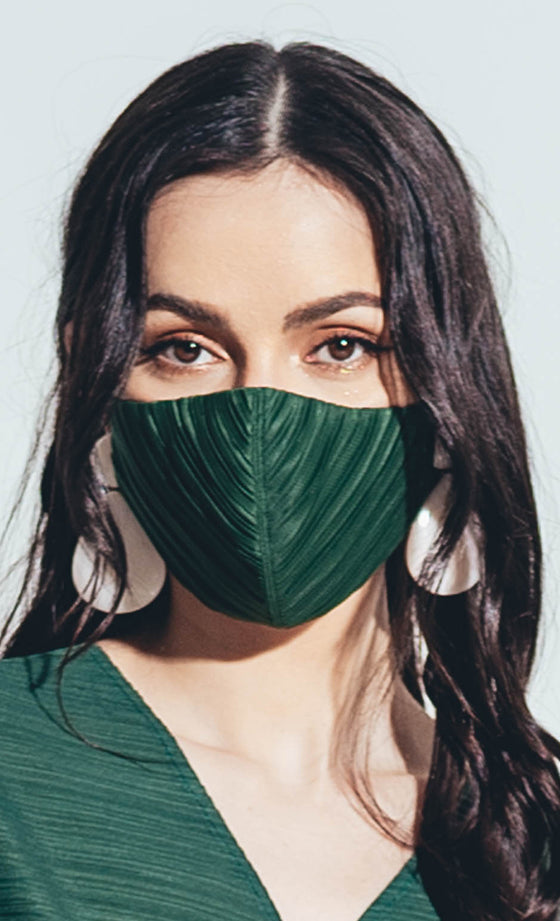 Freedom Pleated Mask in Emerald Green