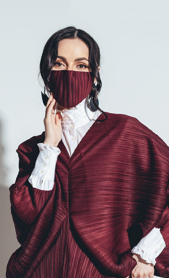 Freedom Pleated Mask in Maroon