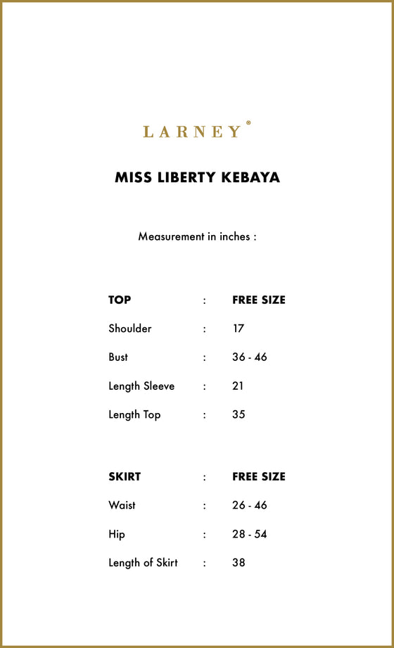 Miss Liberty Kebaya in Denim Blue