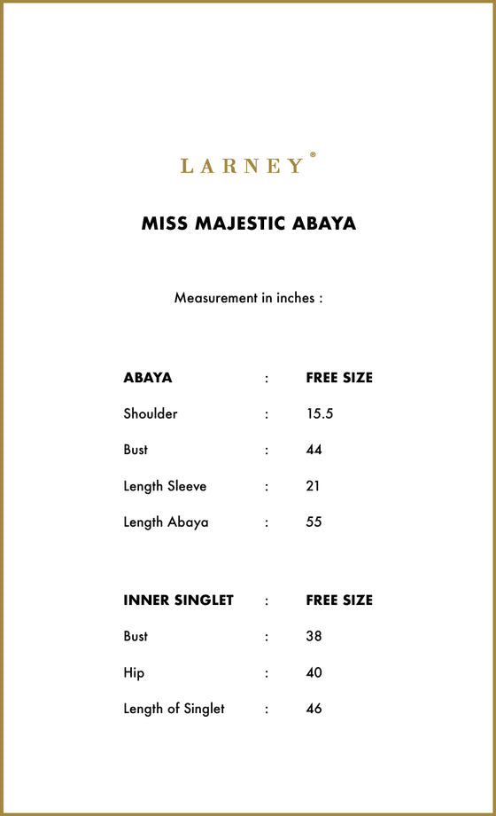 Miss Majestic Abaya in Carob