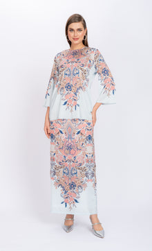  Paisley Kurung Kedah in Cerulean Blue