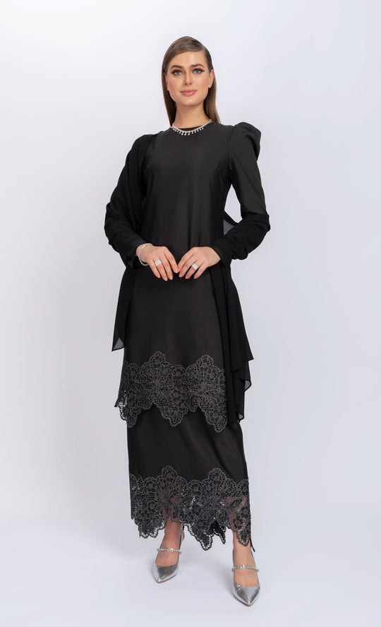 Bloom Kurung in Black