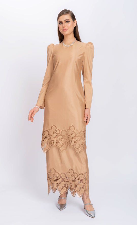 Bloom Kurung in Nude