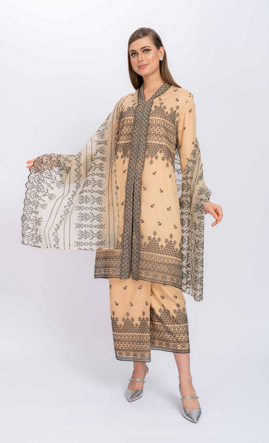 Posh Kebaya Embroidery in Apricot