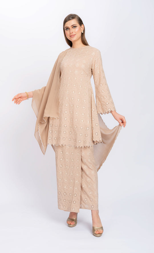 Reborn Kurung Riau in Light Taupe