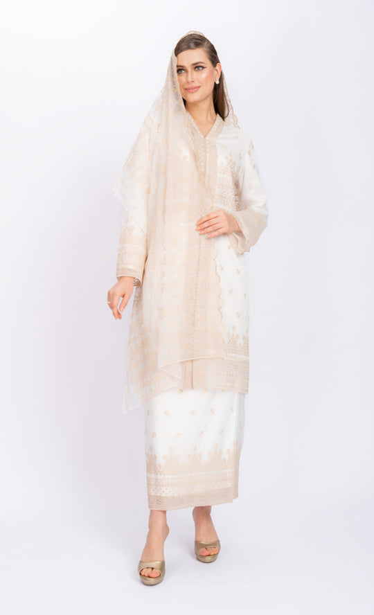Posh Kebaya Embroidery in Ivory