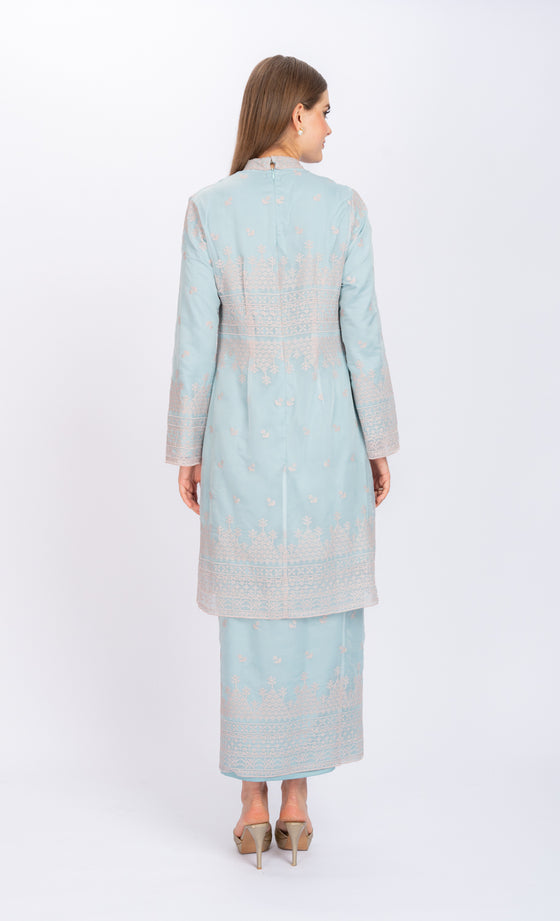 Posh Kebaya Embroidery in Blue Turquoise
