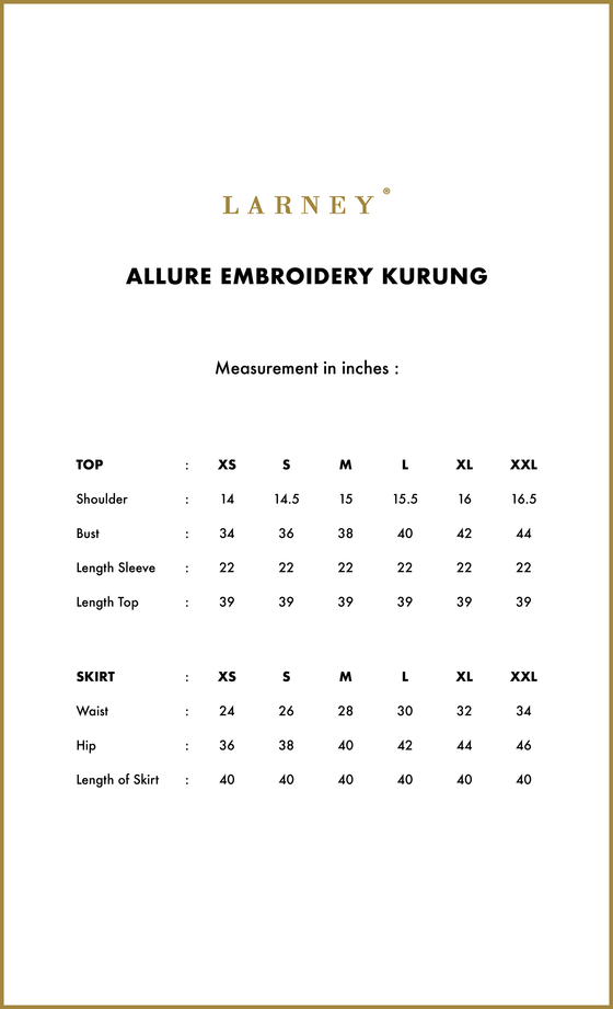 Allure Embroidery Kurung in Off White