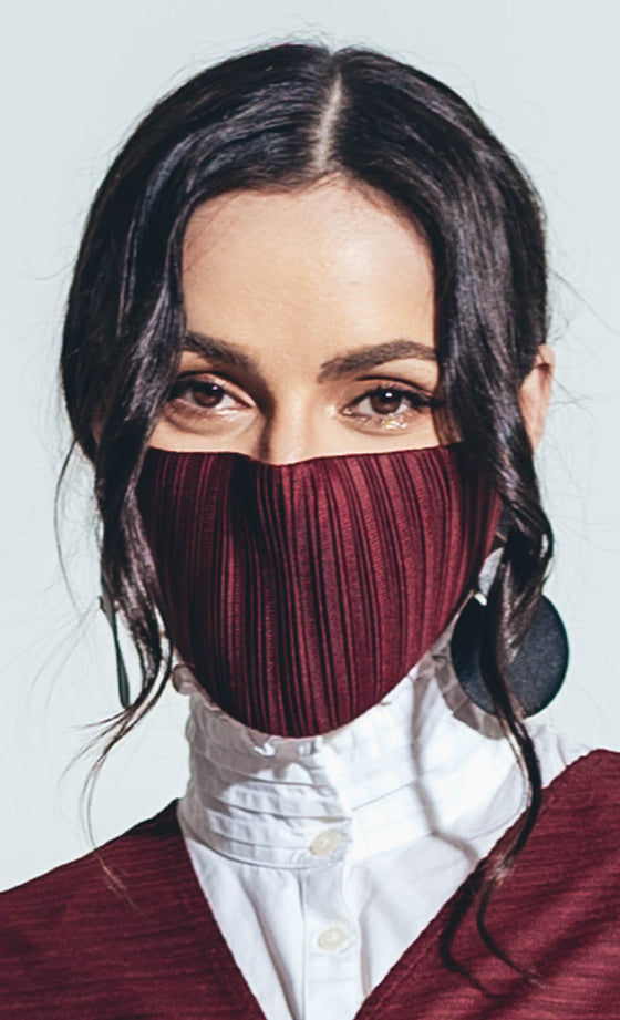 Freedom Pleated Mask in Maroon