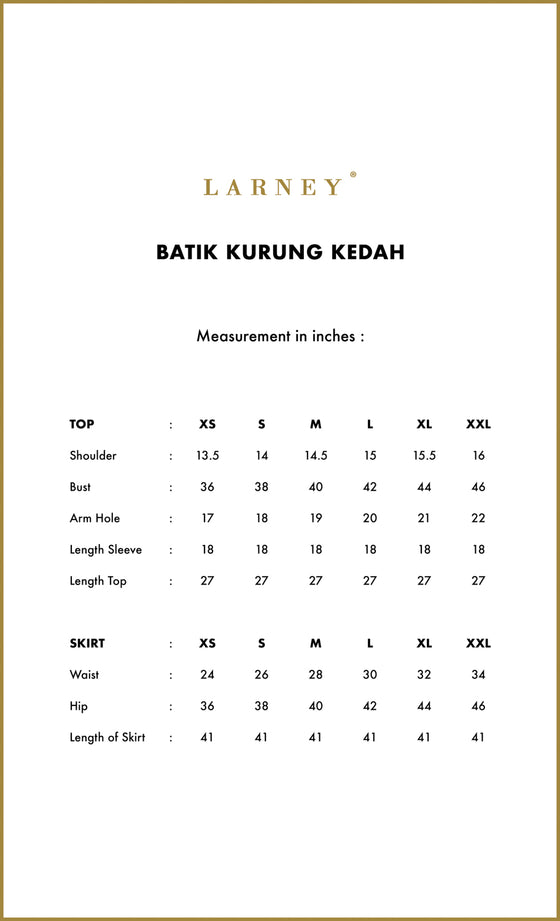 Batik Kurung Kedah in Dark Blue