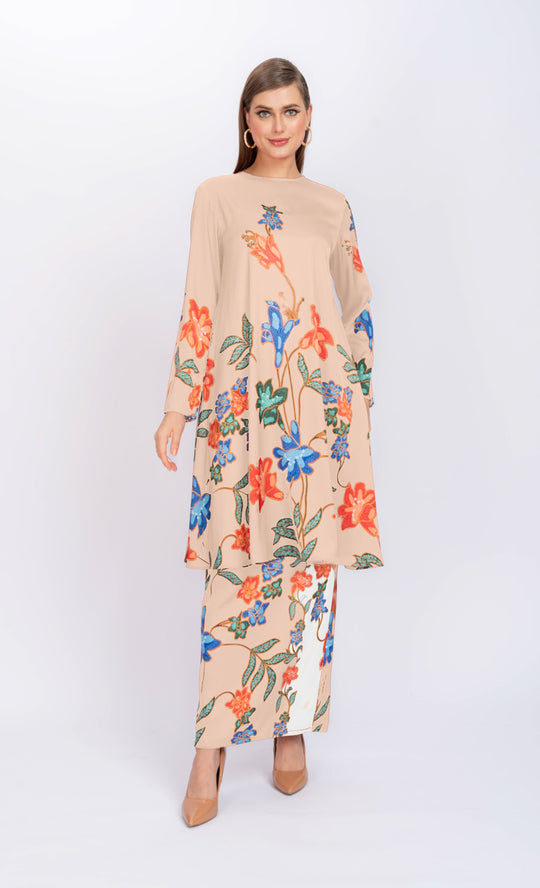 Batik Kurung in Frosted Almond