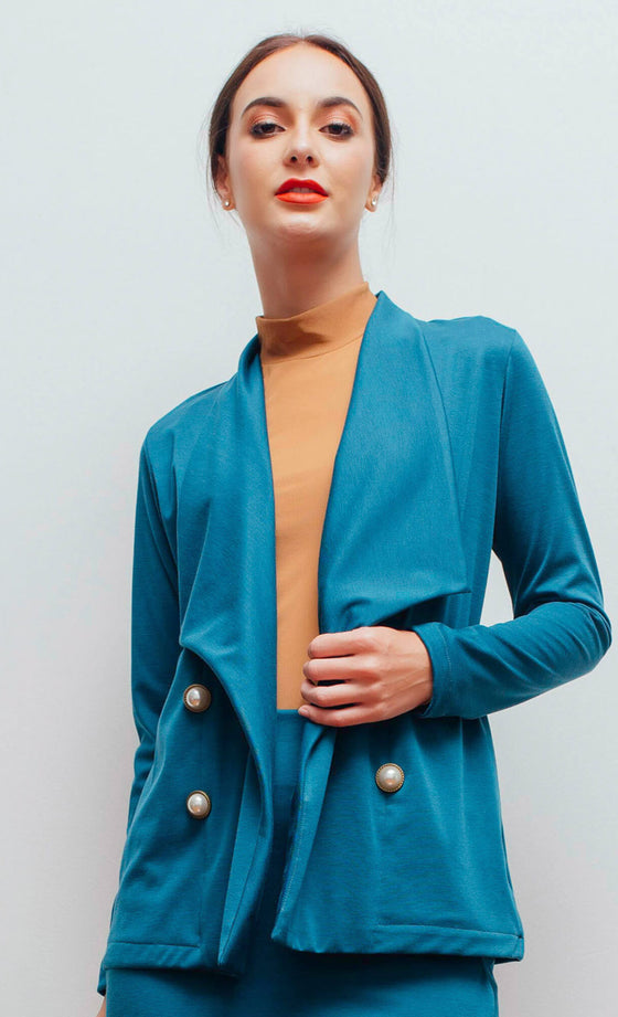 Camilla Jacket Cardigan in Dark Teal