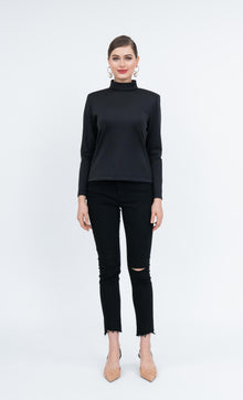  Arlene High Neck Top in Black