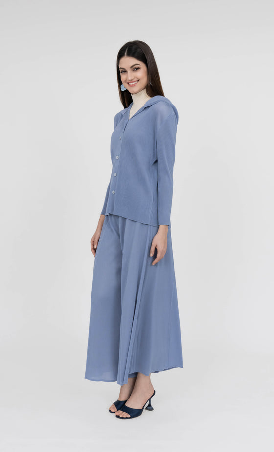 Miss Chic Hooded Top in Cerulean Blue