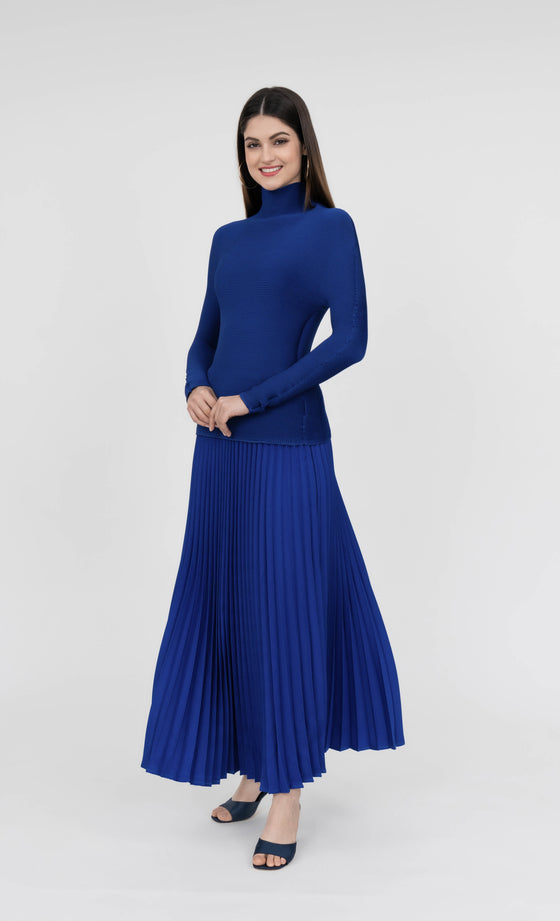 Miss Fine High Neck Top in Royal Blue