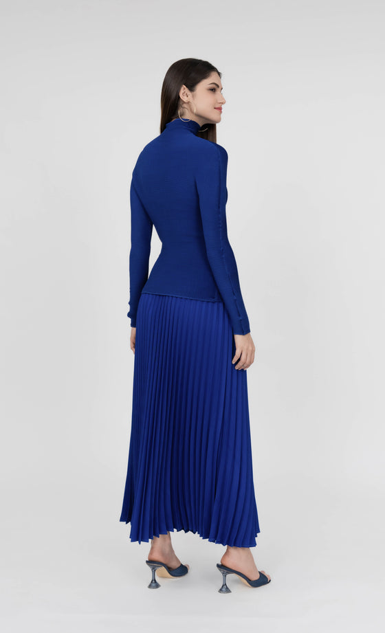 Miss Fine High Neck Top in Royal Blue