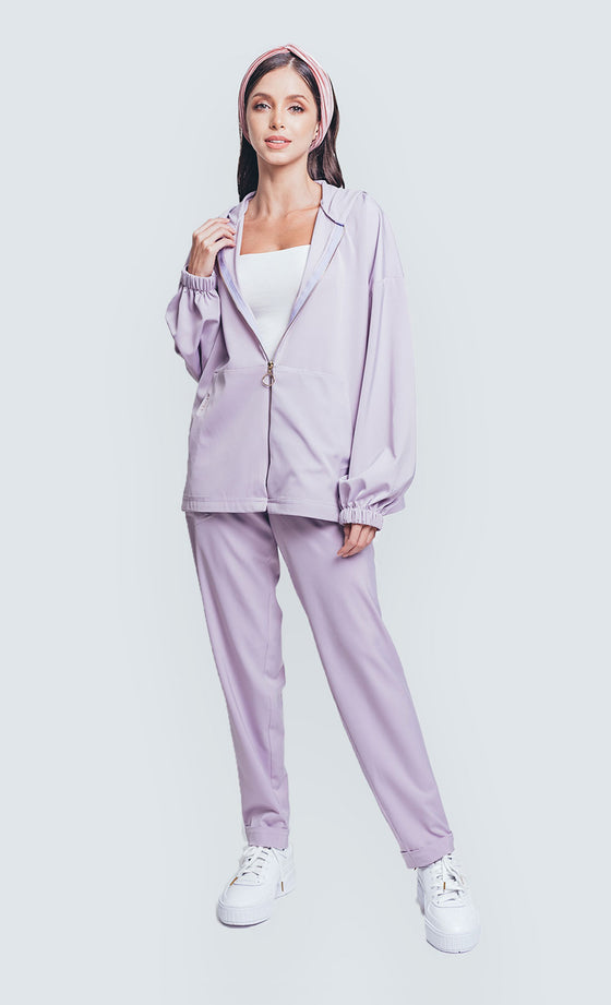 Daphne Satin Pants in Lilac