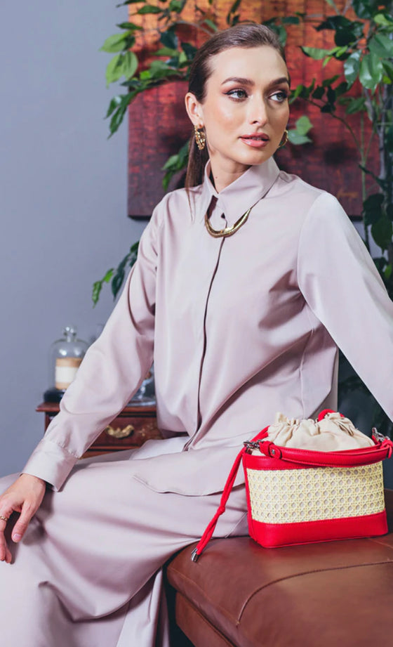 Daphne Satin Shirt In Lilac