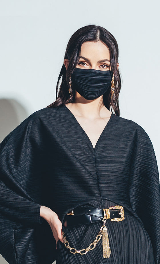 Freedom Pleated Mask in Black