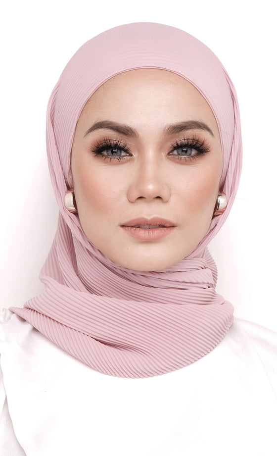 Instant Hijab Tamara Pleats Edition in Blush Pink