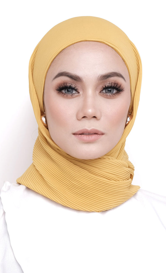 Instant Hijab Tamara Pleats Edition In Honey