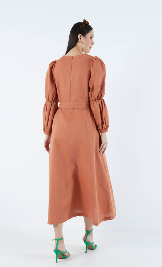 Sahara Dress in Cinnamon Brown