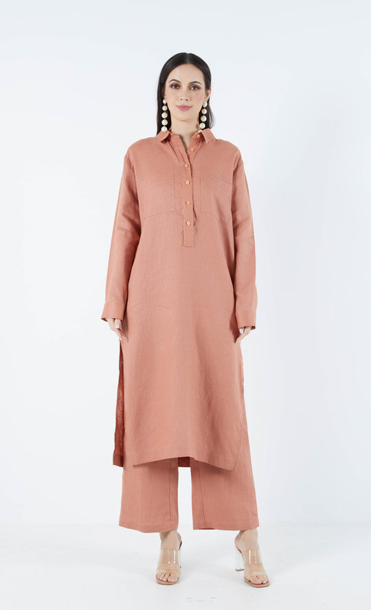 Casablanca Long Shirt in Cinnamon Brown