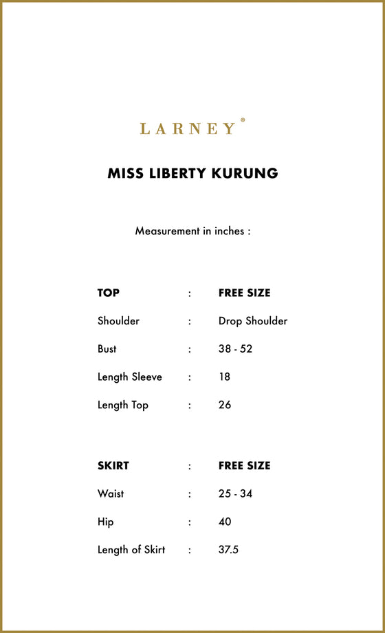 Miss Liberty Kurung in Denim Blue