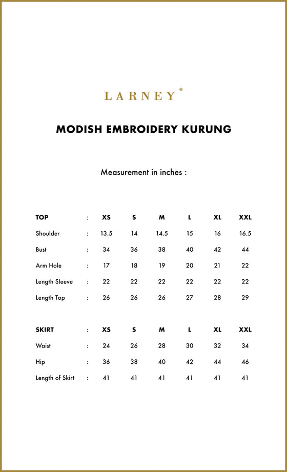 Modish Embroidery Kurung in White