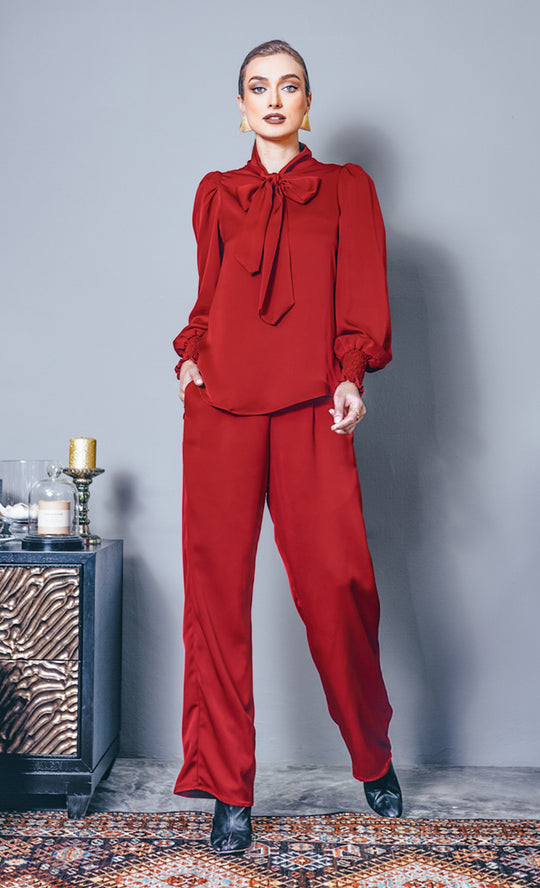 Marienne Pants in Cherry Red