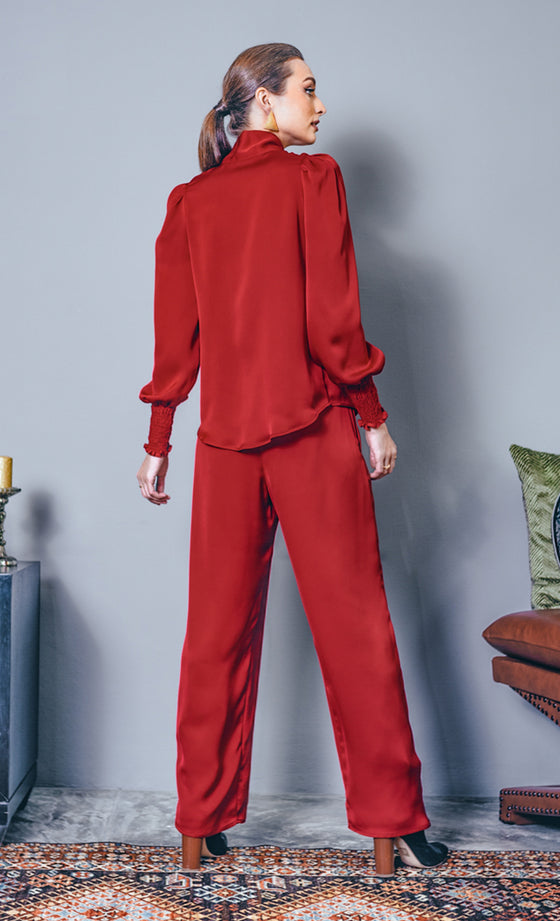 Marienne Pants in Cherry Red